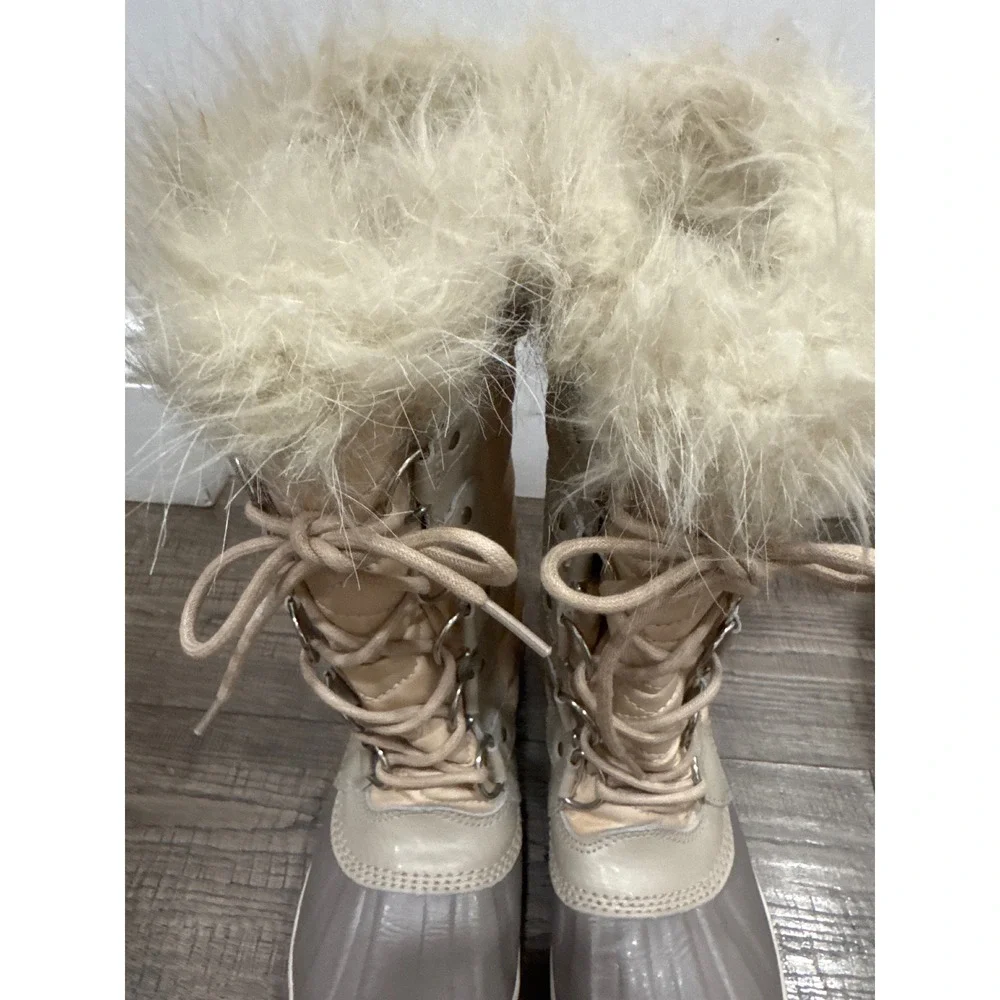Sorel Tofino II Tan Grey Faux Fur Waterproof Winter Boots NL2332-920 Womens 6